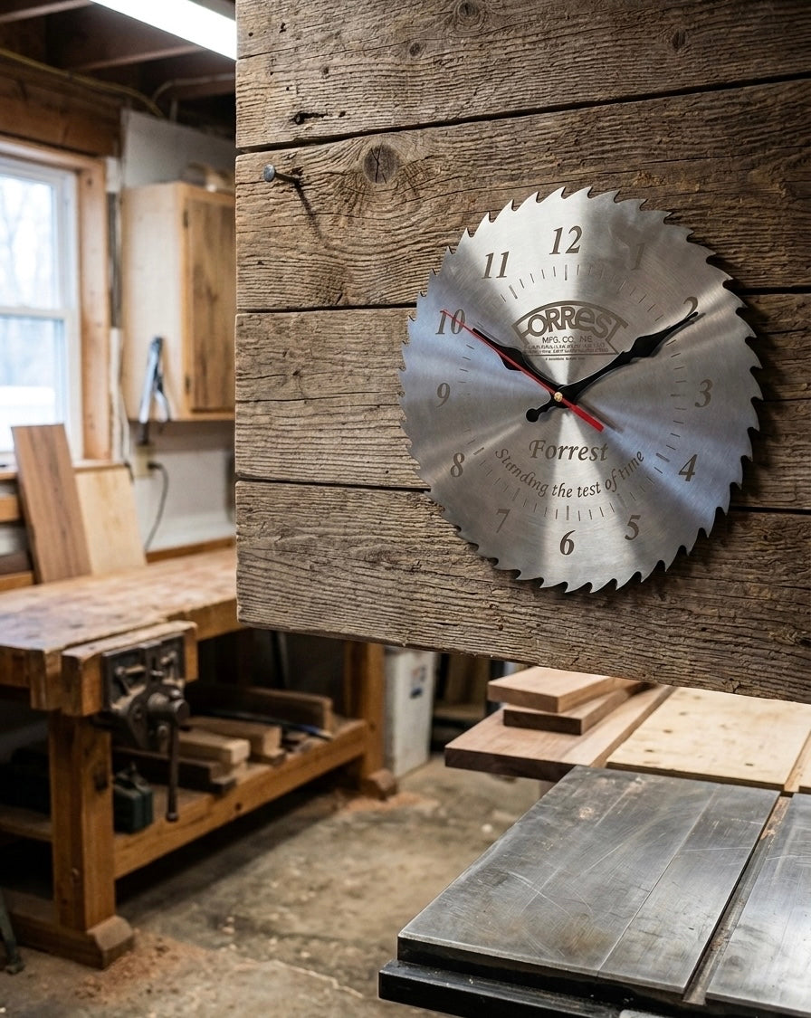 Forrest MFG Stainless Steel Saw Blade Clock