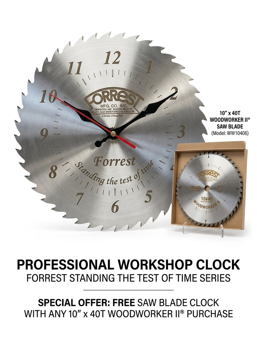 Forrest MFG Stainless Steel Saw Blade Clock
