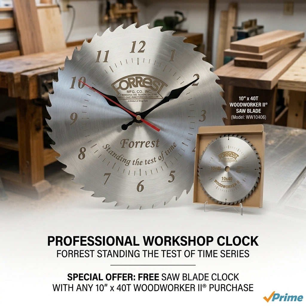 Forrest MFG Stainless Steel Saw Blade Clock
